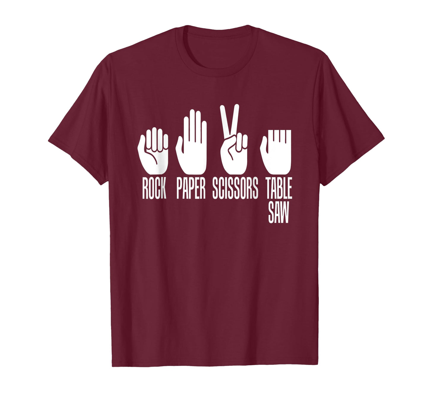 Rock Paper Scissors Table Saw Game Master Carpenter Print T-Shirt
