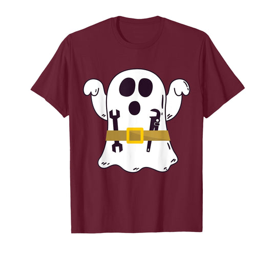 Funny Ghost Plumber Halloween Costume Repairman or Mechanic T-Shirt