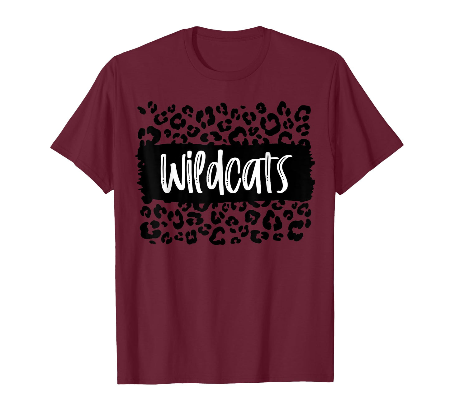 Wildcats Team Mascot School Spirit Game Night Leopard Print T-Shirt