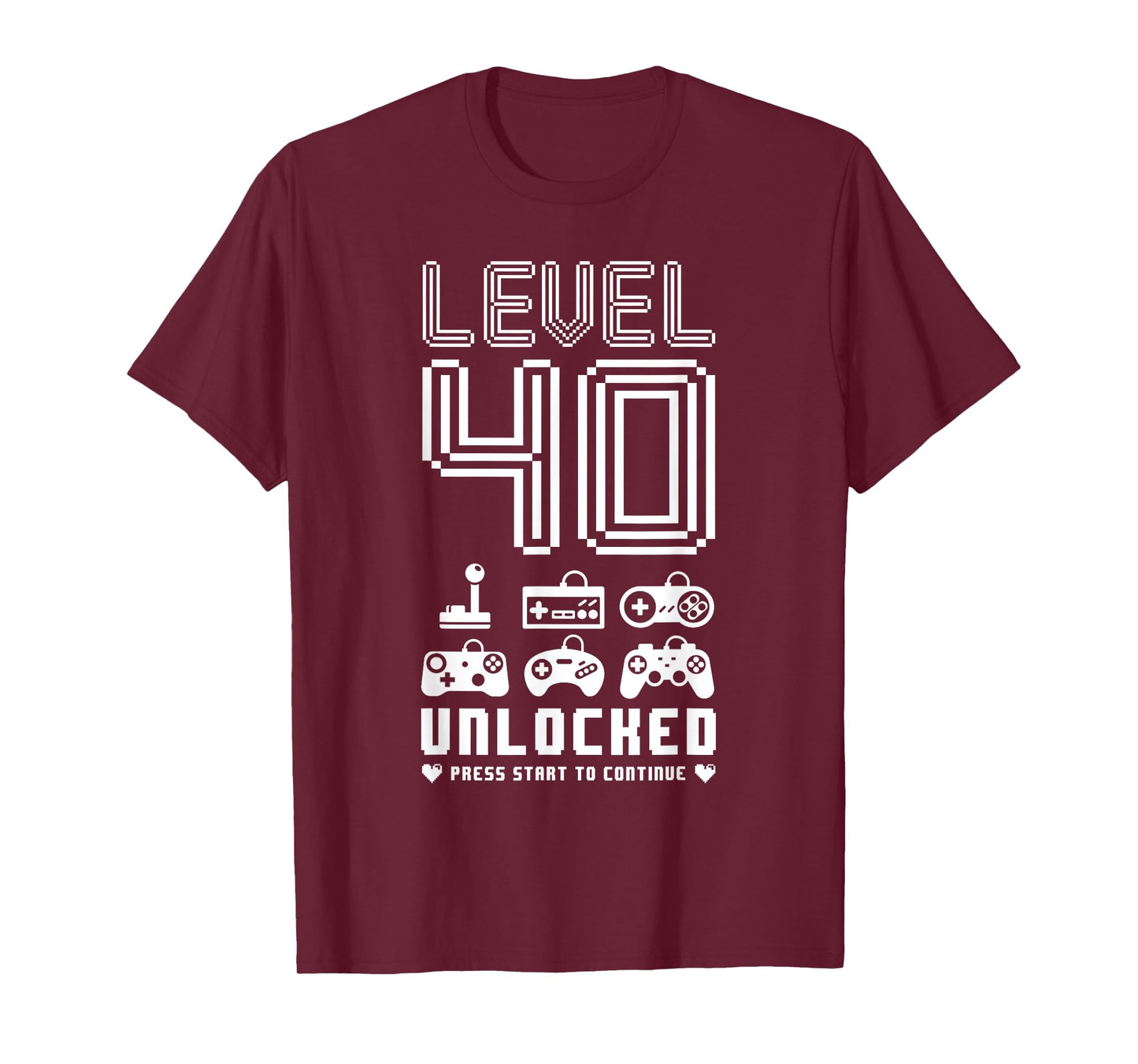 Level 40 Unlocked T-Shirt Video Gamer 40th Birthday Gift Tee T-Shirt