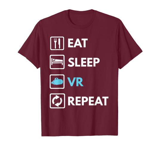 Eat Sleep VR Repeat Funny VR Gamer Boy VR Athlete T-Shirt