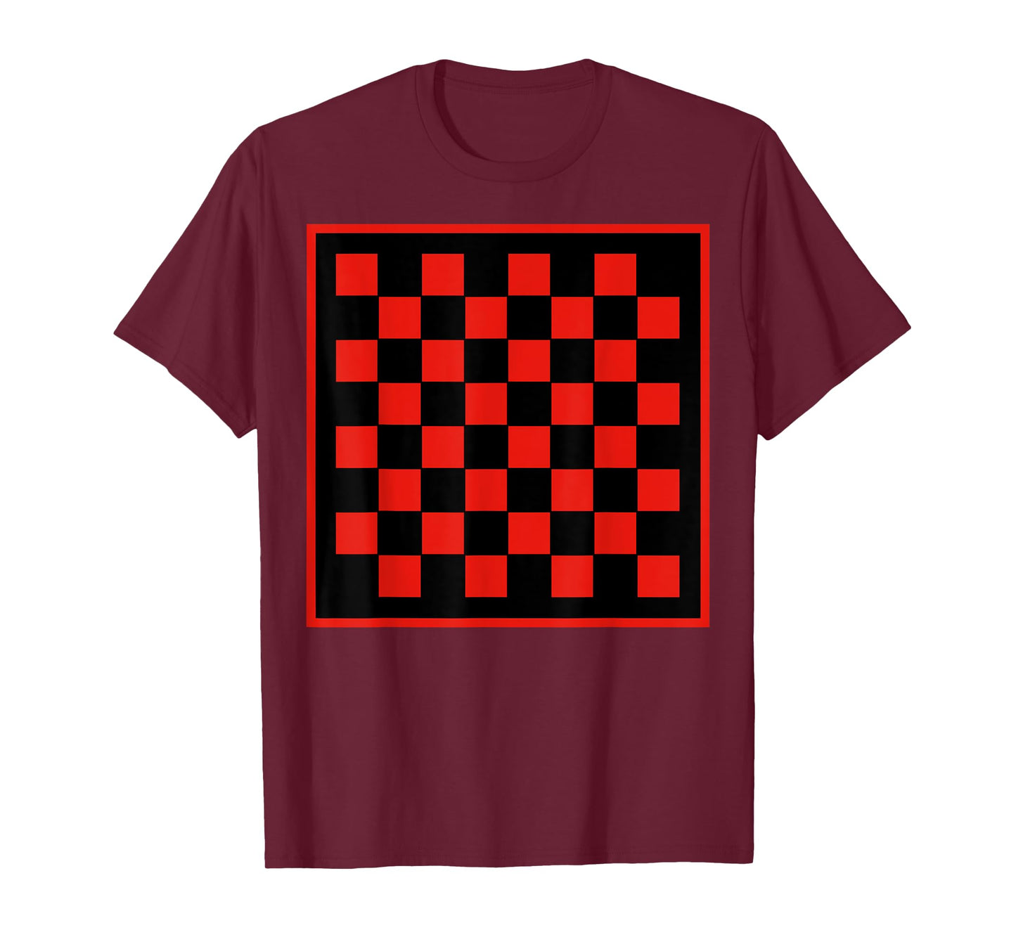 Funny Black & Red Checkerboard Gift Chess Lover Board Game T-Shirt
