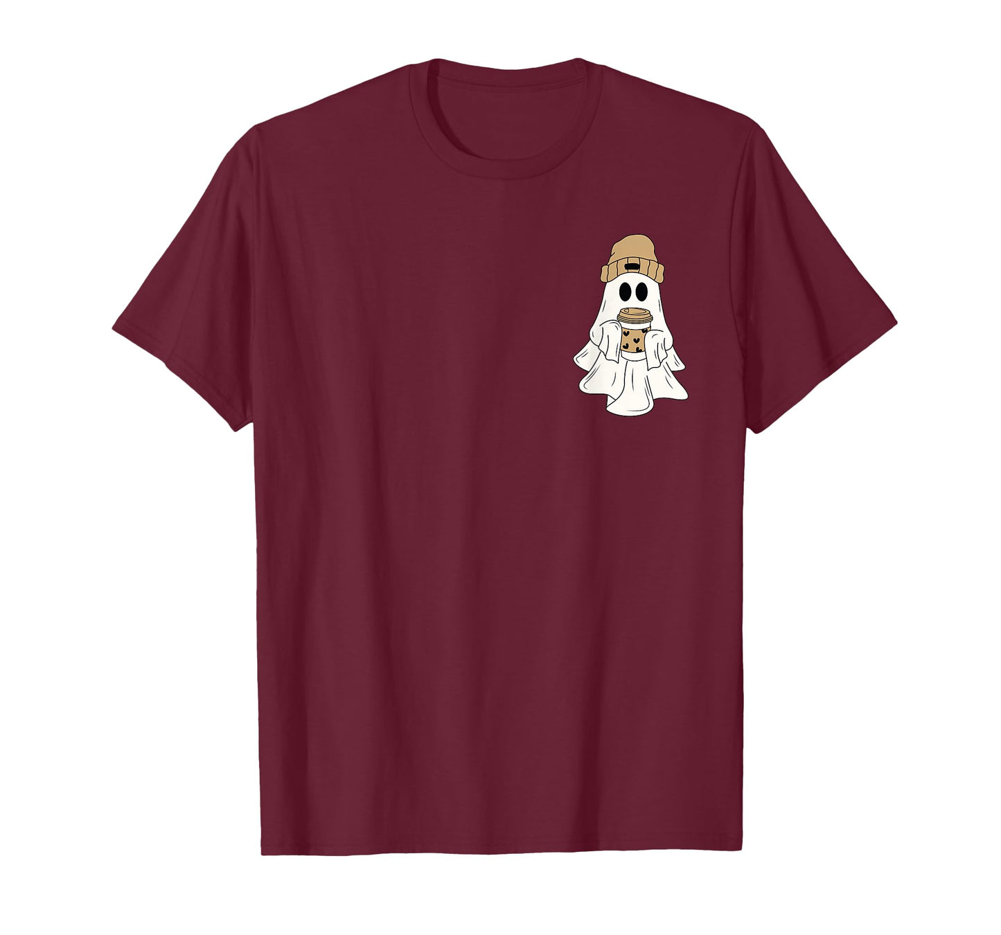 Ghost Drinking Coffee Funny Halloween Costume Coffee Lover T-Shirt