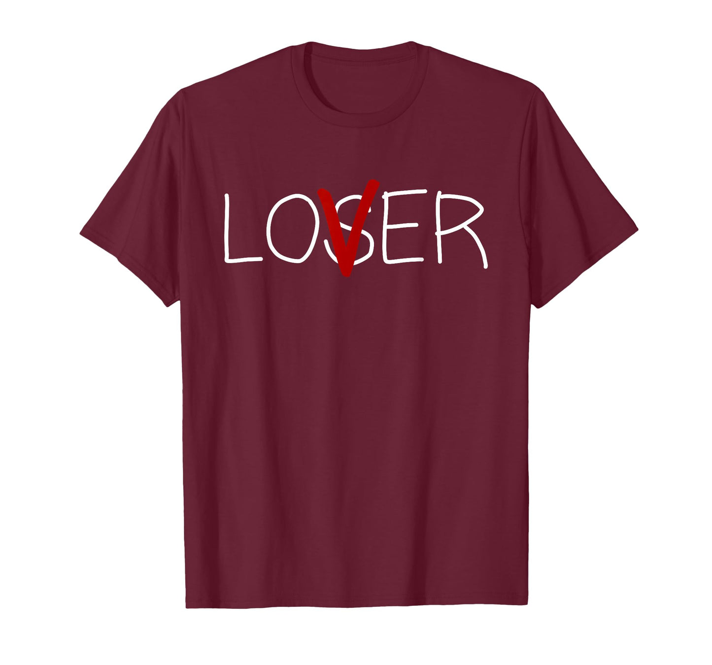 Loser Lover Club Co. Loser Lover Horror T-Shirt, Unisex-Adults, Short Sleeve, Black, Small