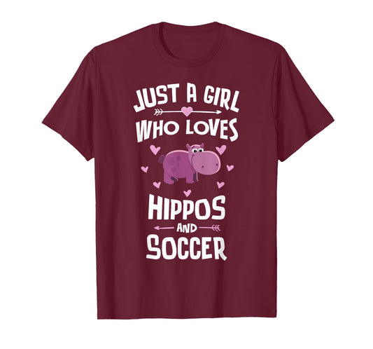 Hippos And Soccer Gifts for Girls Women T-Shirt
