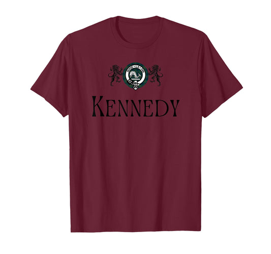 Kennedy Clan Scottish Name Coat Of Arms Tartan T-Shirt