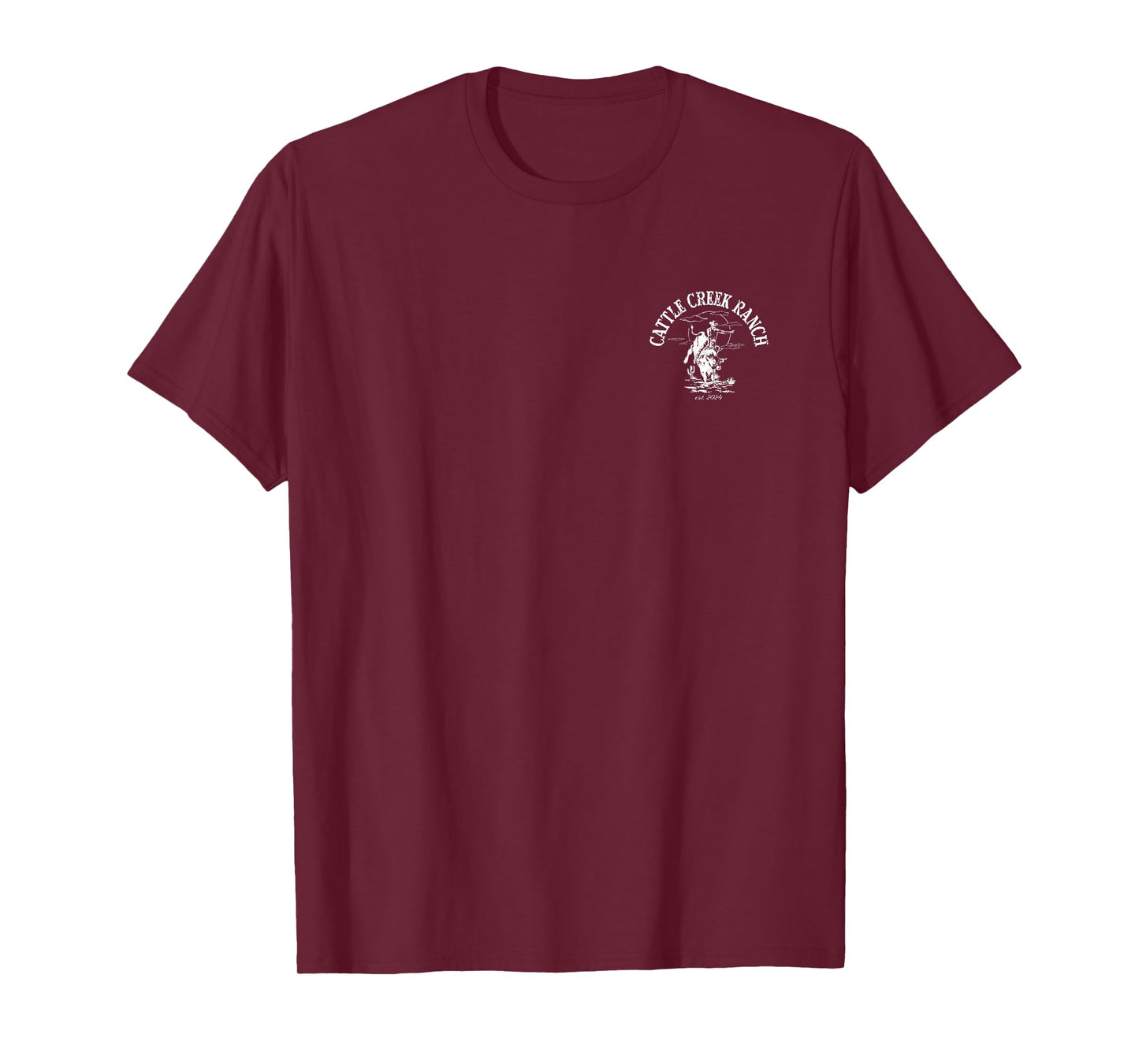 CATTLE CREEK RANCH Western Graphic T-Shirt, Unisex, Black, Small, Short Sleeve, Crew Neck, Western Classic, Letter Print