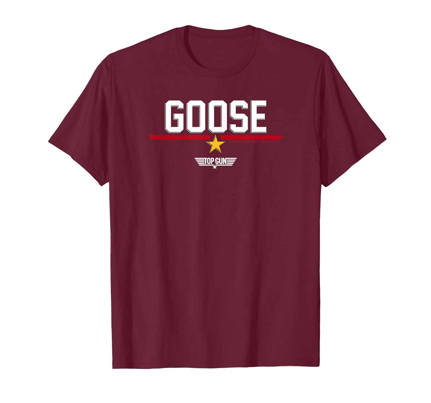 Top Gun Goose Line Text Logo T-Shirt Small