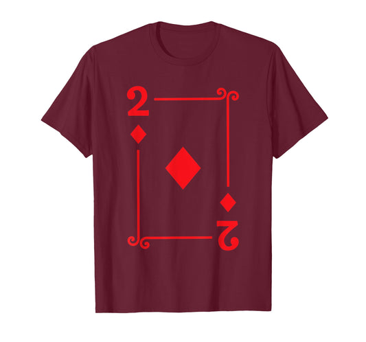 Playing Card Costume Tees - 2 Diamonds Card - Two Card T-Shirt
