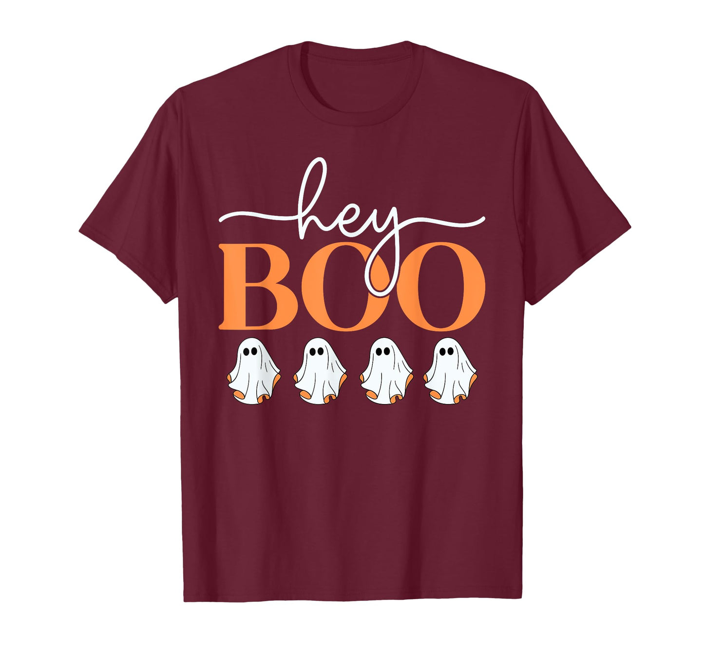 Groovy Hey Boo Cute Ghost Funny Halloween Girls Women Kids T-Shirt