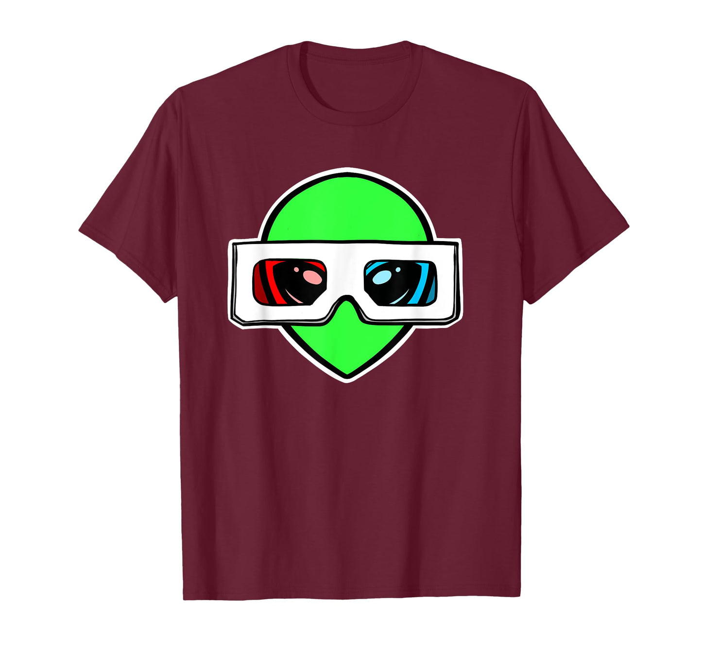 Green Alien with 3D Glasses T-Shirt