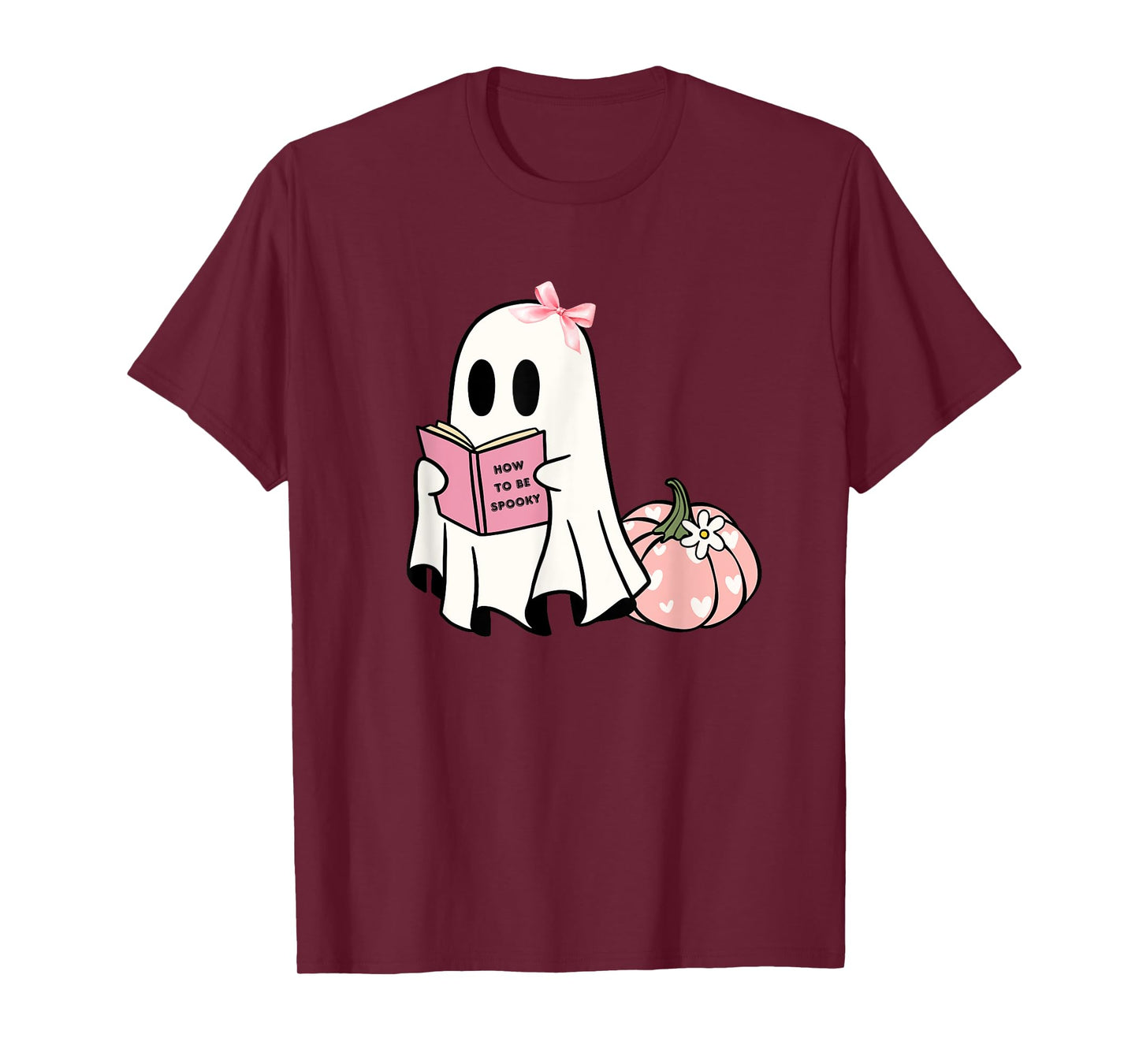 Womens Cute Halloween How to Be Spooky Ghost Pumpkin T-Shirt