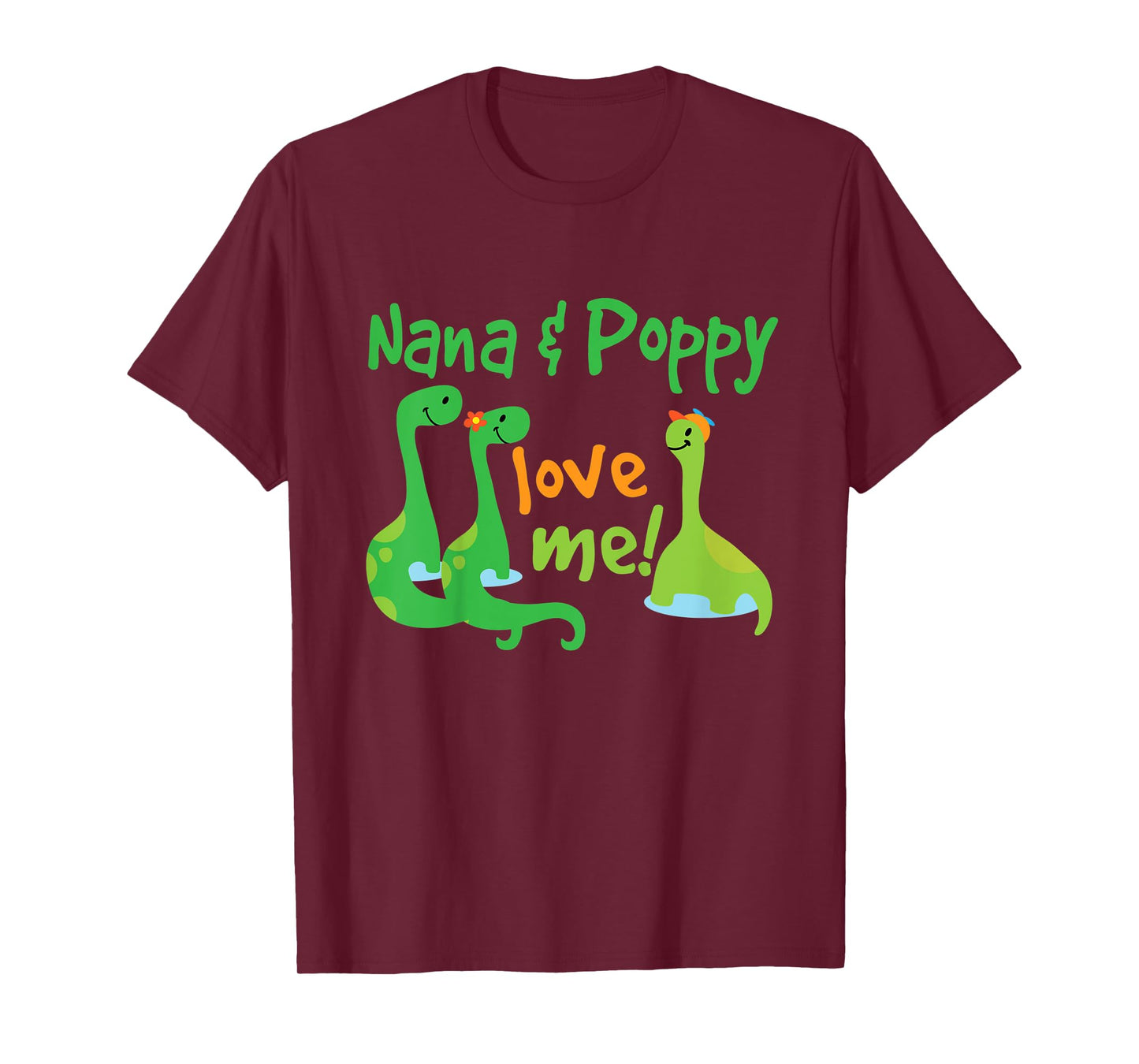 Kids Nana and Poppy Love Me Grandson Dinosaur T-Shirt