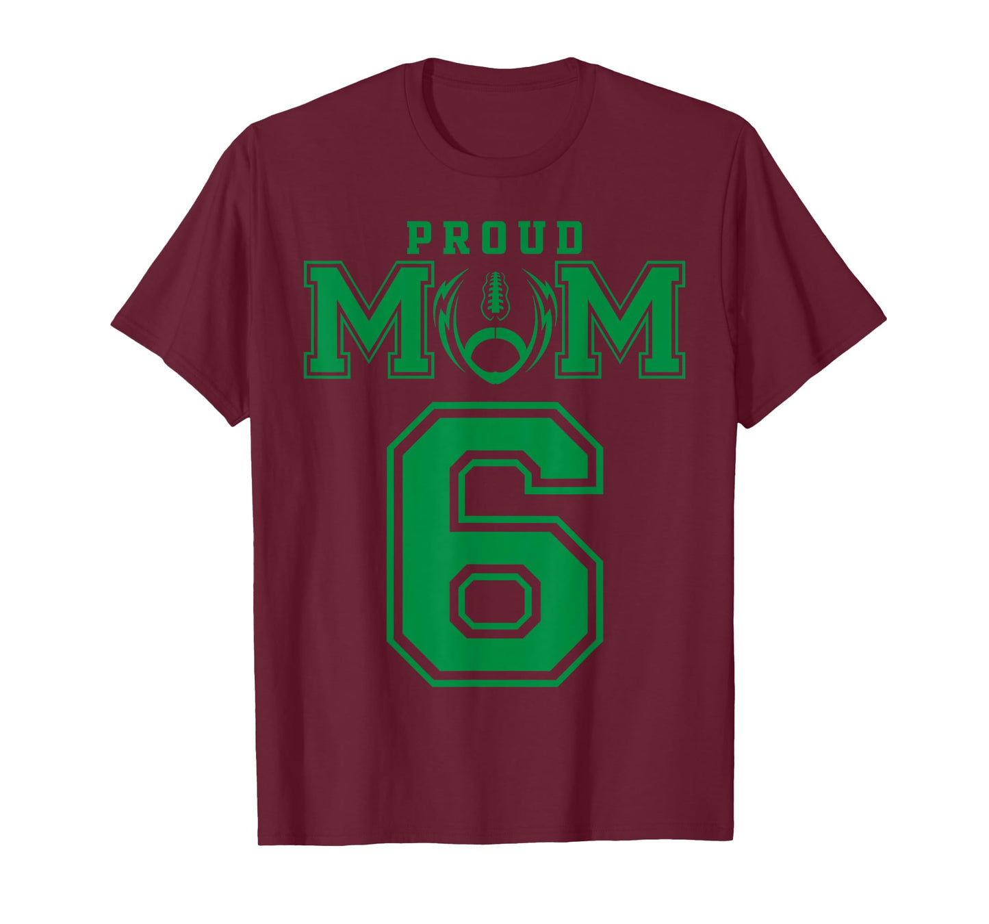 Custom Proud Football Mom Number 6 G Personalized T-Shirt