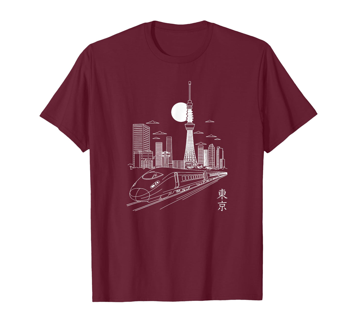 Tokyo Skyline Japan Landmarks Skytree Tokyo Tower Shinkansen T-Shirt