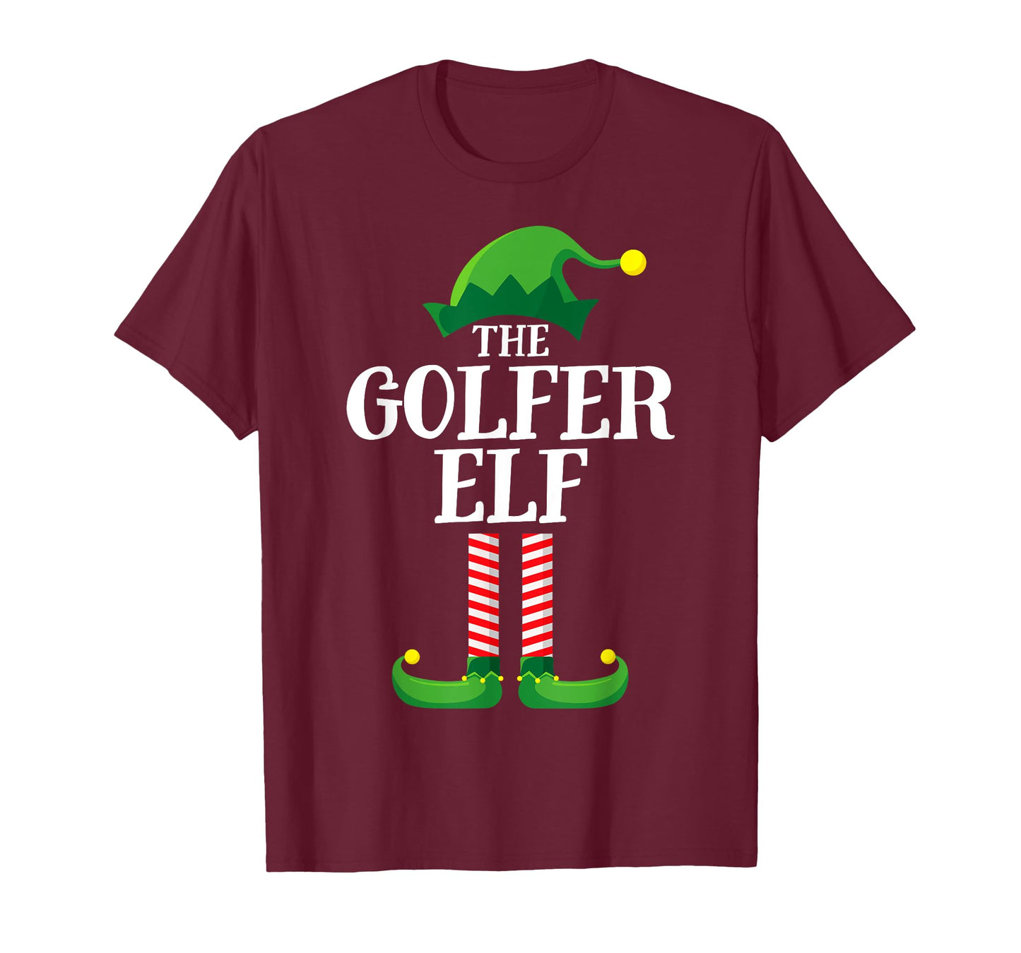 Golfer Elf Matching Family Group Christmas Party T-Shirt