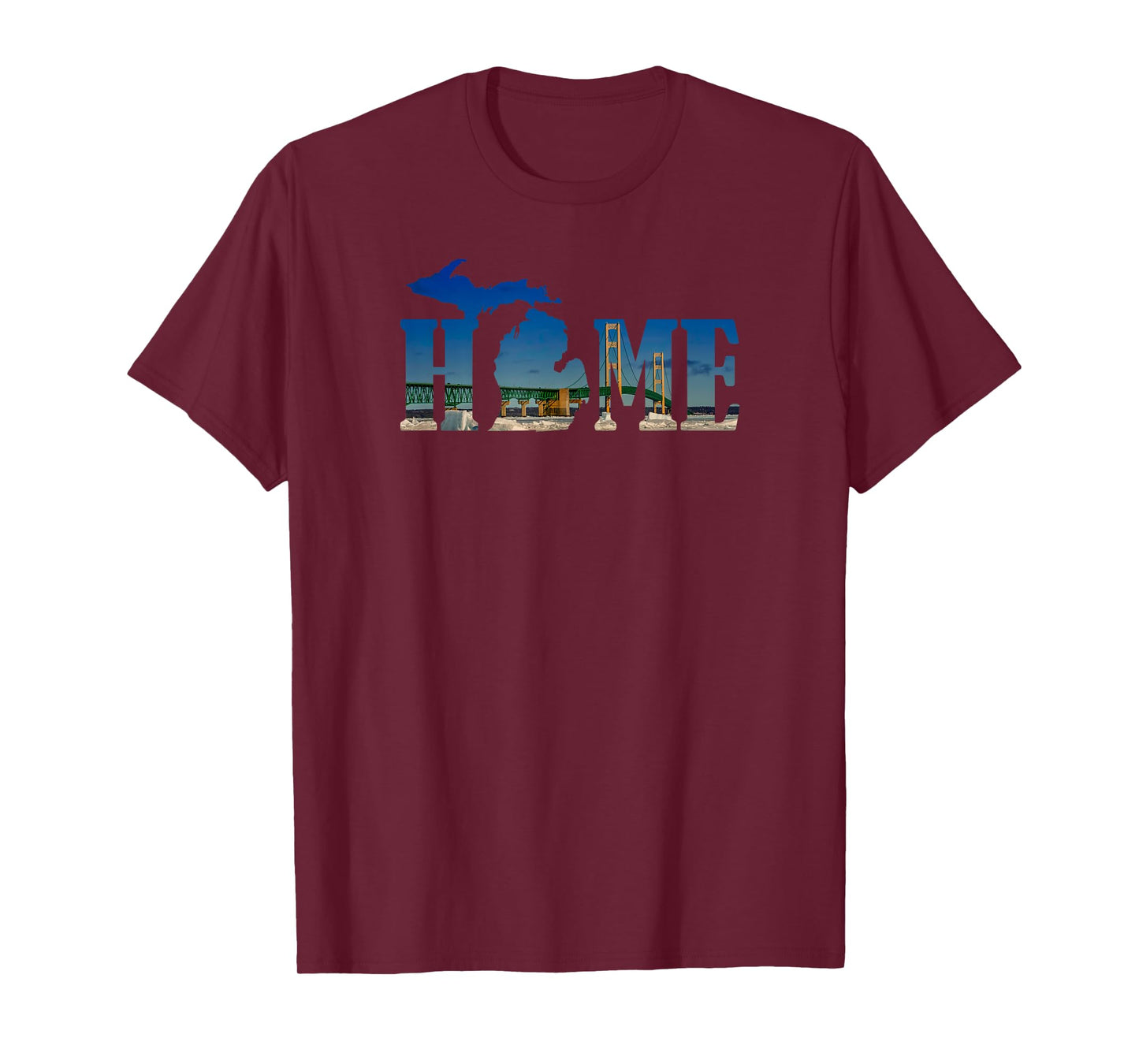 Michigan Home with the Mackinac Bridge T-Shirt