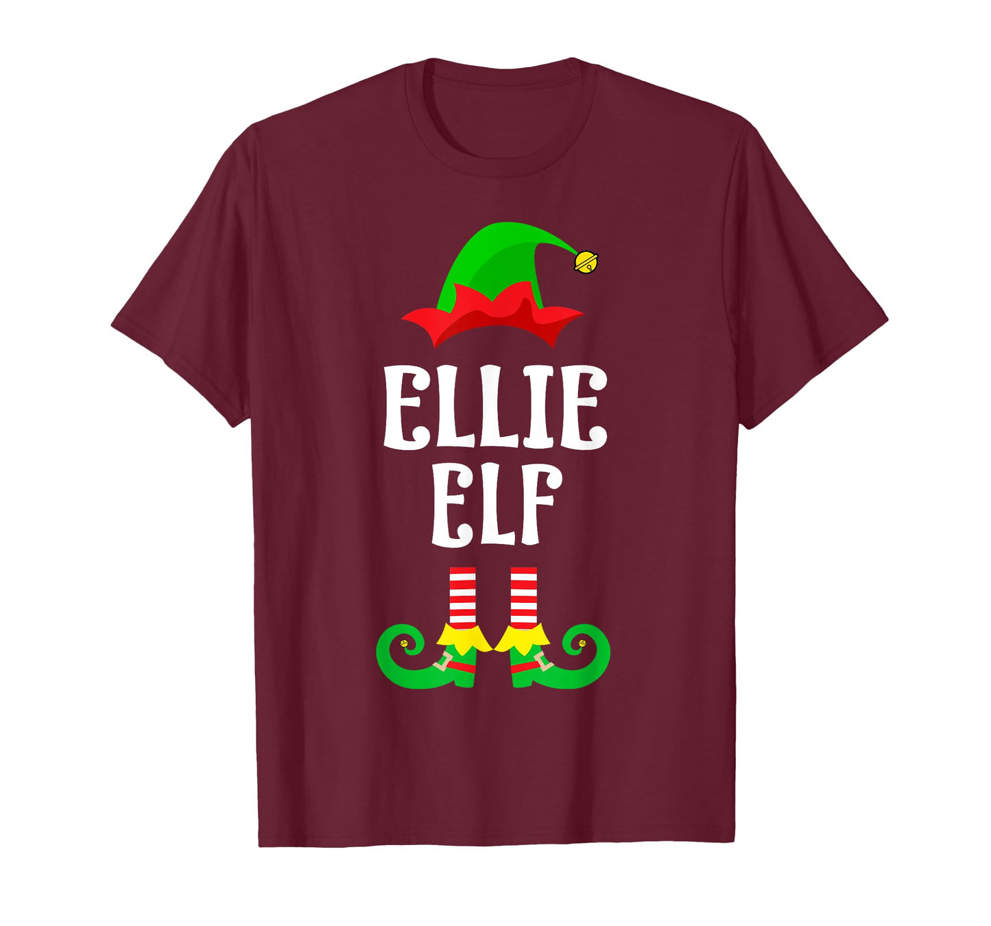 Ellie Elf Personalized Name Christmas Family Matching T-Shirt
