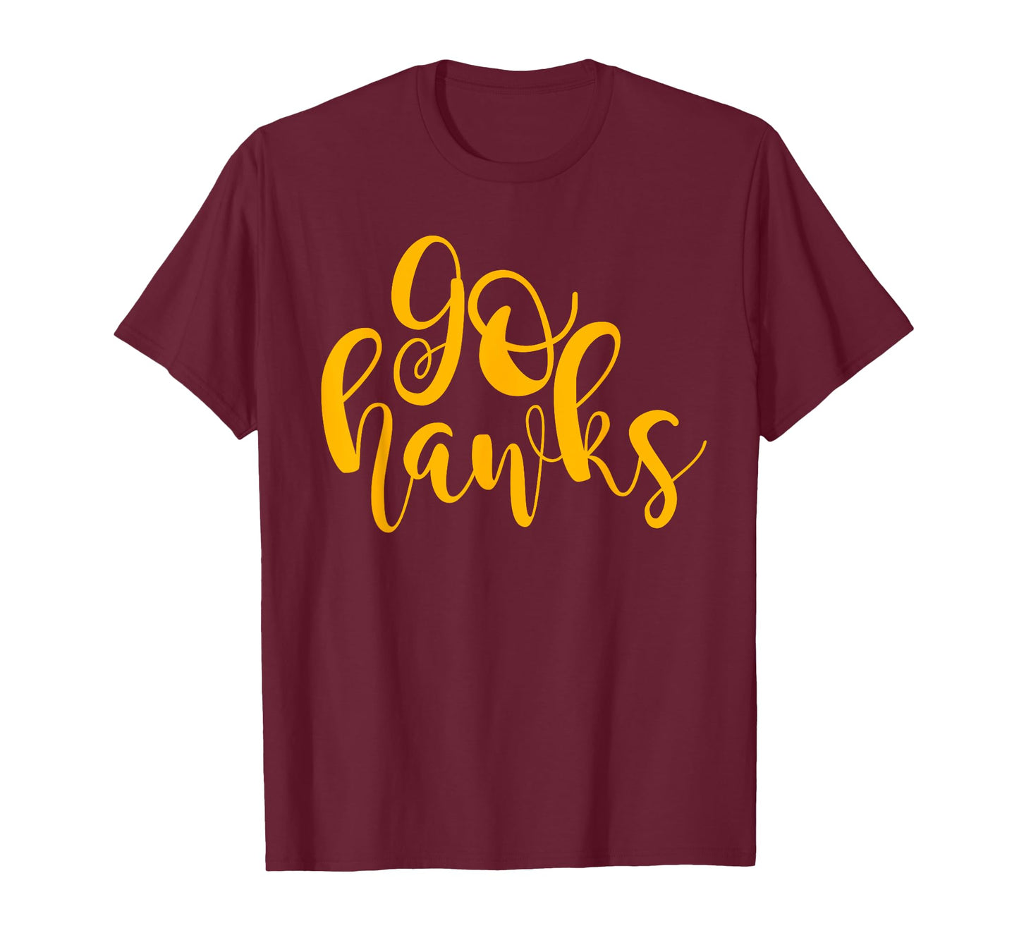 Black and Gold Go Hawks Highschool Football Spirit Shirt T-Shirt