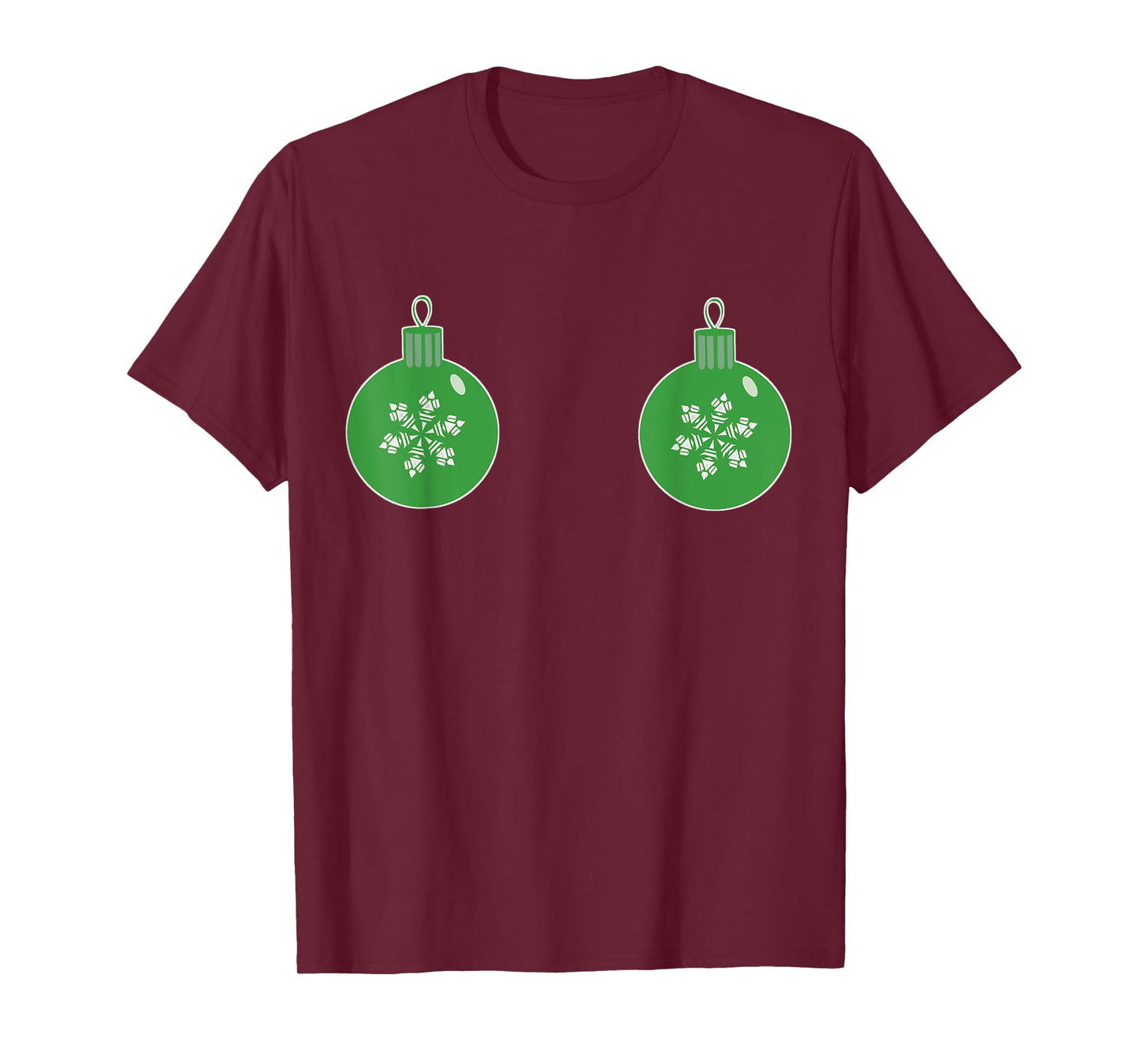 Christmas Ornament Boobs Green| Funny Sexy Holiday Shirt