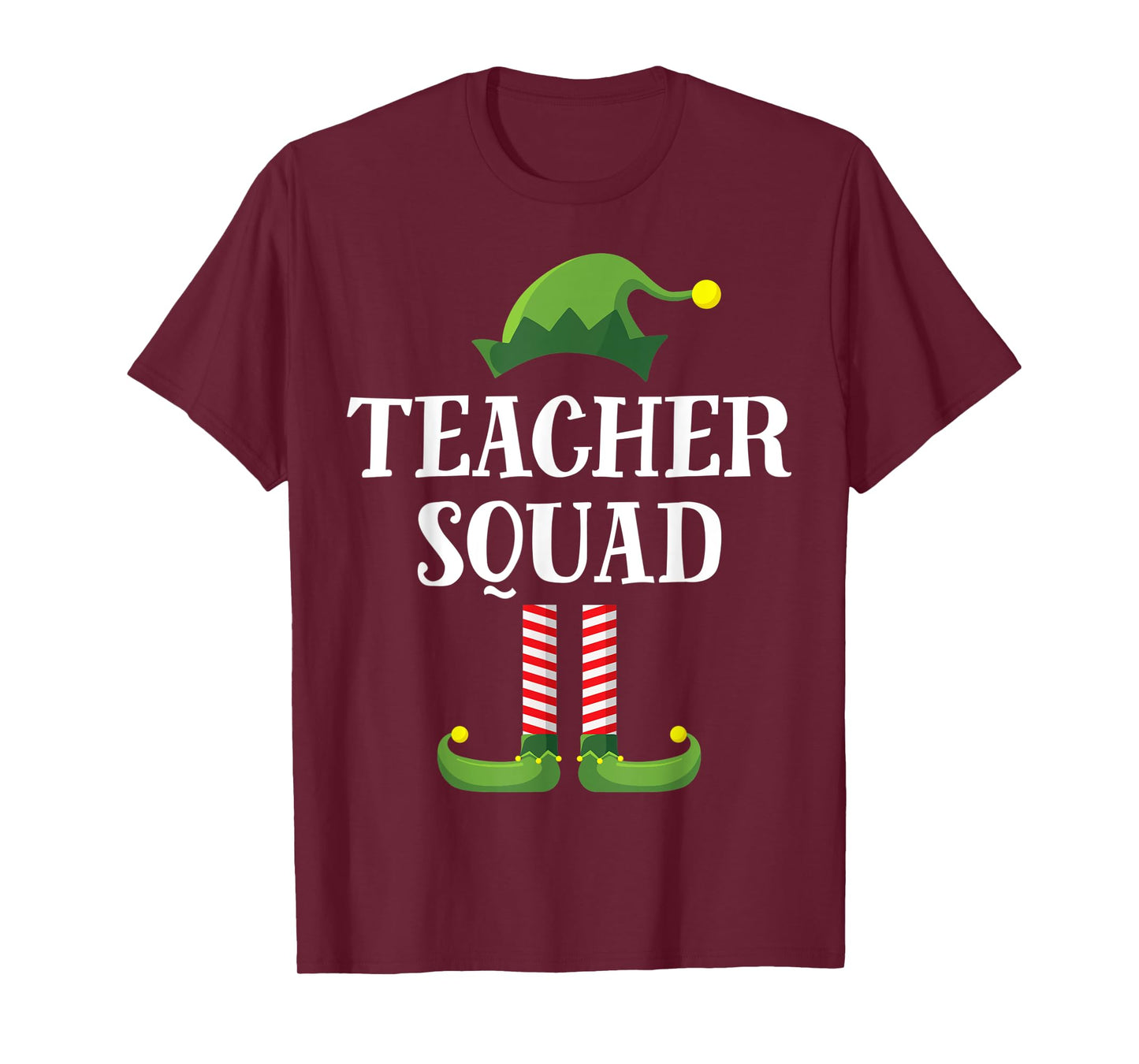 Teacher Squad Elf Matching Group Christmas School Party T-Shirt
