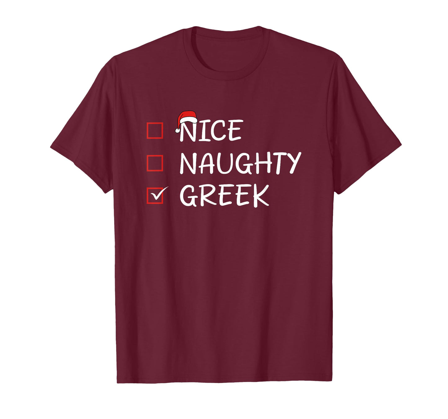 Nice Naughty Greek Heritage Christmas Greece T-Shirt