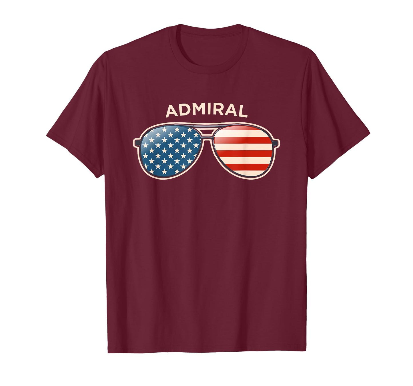 Admiral, TX Vintage US Flag Sunglasses T-Shirt