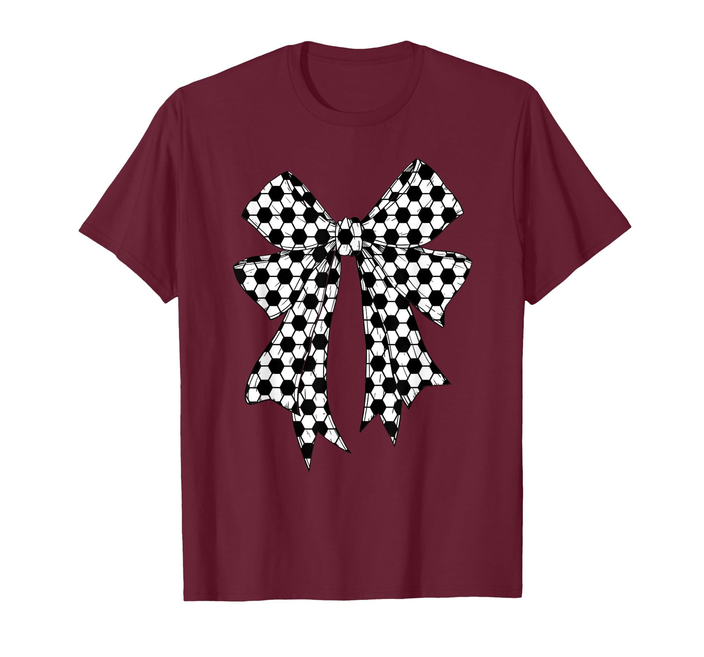 Cute Soccer Ball Coquette Bow For Women Girl Soccer Mom Mama T-Shirt