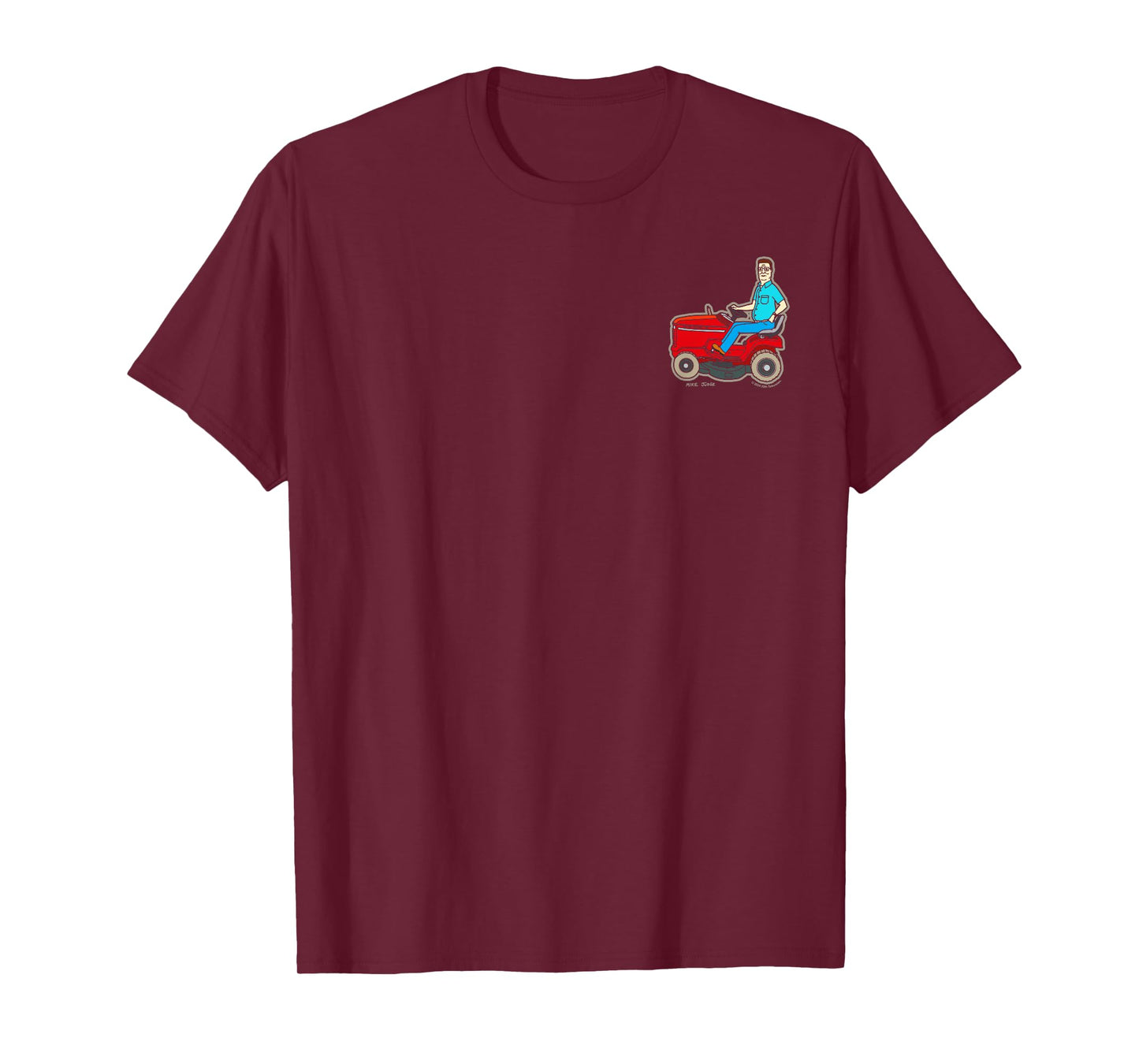 King of The Hill Hank Hill Mows Small Left Chest Pocket Logo T-Shirt