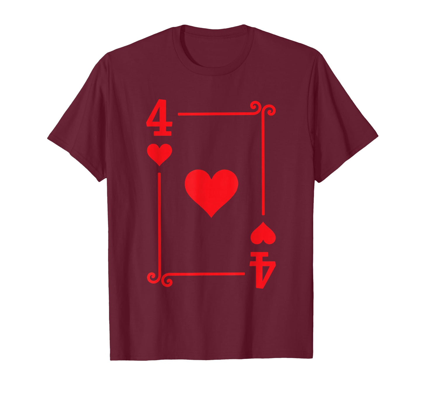 Playing Cards Costume 4 Hearts Card - Four Card T-Shirt