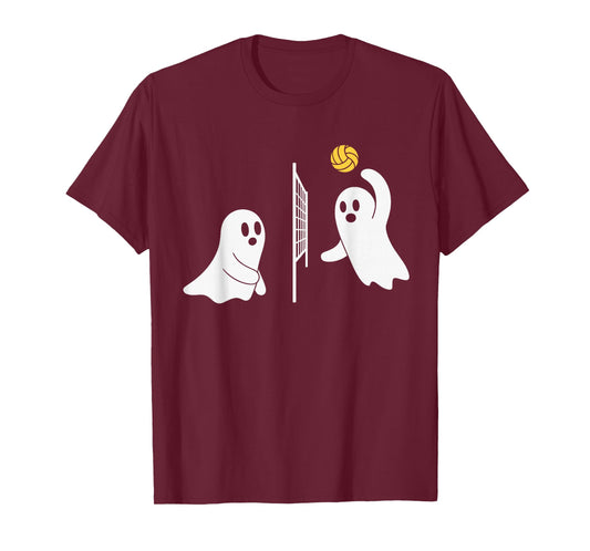 Cute Ghosts Playing Volleyball Lovers Spooky Halloween T-Shirt