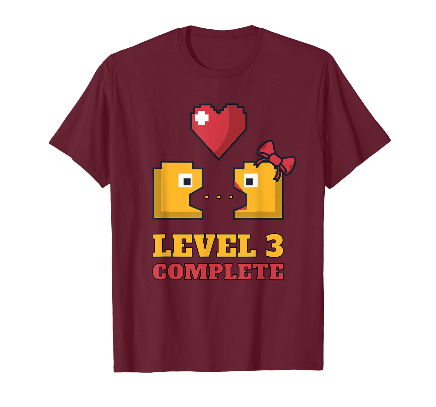 Funny Gamers Level 3 Complete 3rd Wedding Anniversary T-Shirt