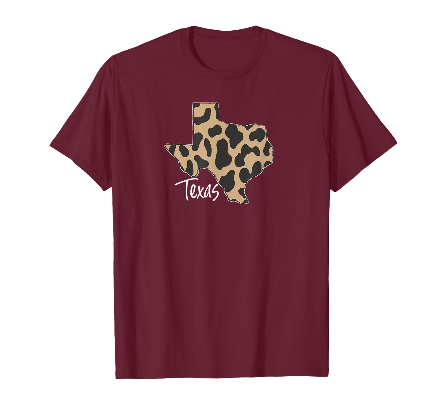 Home State of Texas Leopard Print Design T-Shirt