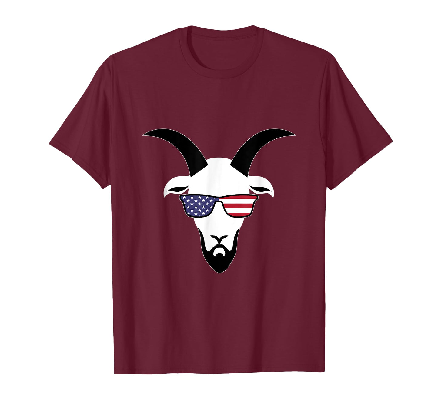 4th of July American Hipster Goat with Beard and Sunglasses T-Shirt for Women Men