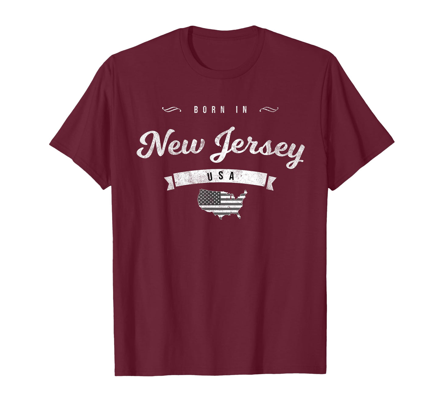 Born in New Jersey NJ Retro Vintage USA Map Flag T-Shirt