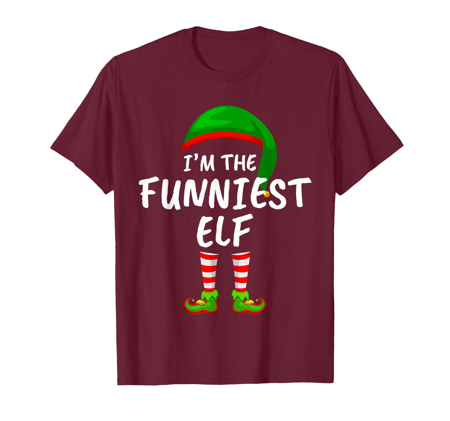 Matching Family Funny I'm The Funniest Elf Christmas T-Shirt