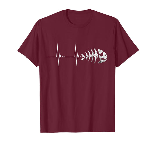 Pirate Fish Heartbeat ECG Pulse Pastafari FMS Pendant T-Shirt
