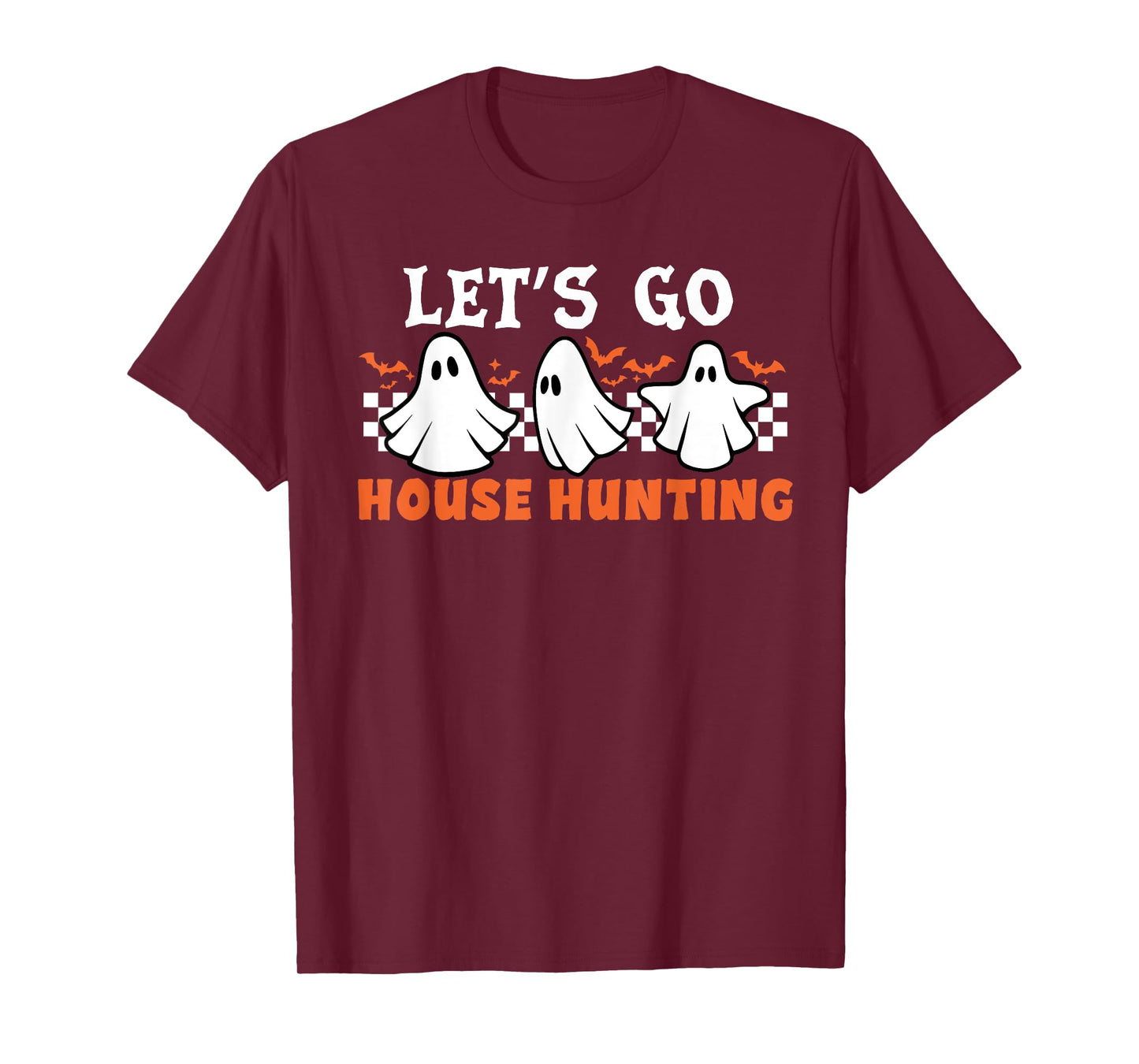 Retro Let's Go House Hunting Ghost Real Estate Halloween T-Shirt