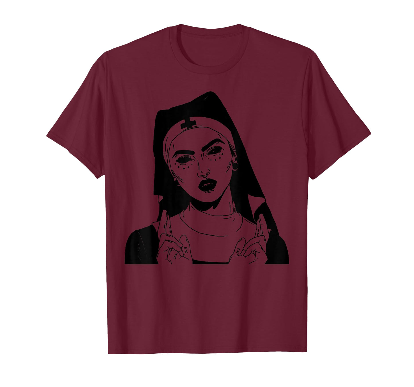 Demonic Satanic Nun Vintage Demon Halloween Party Costume T-Shirt