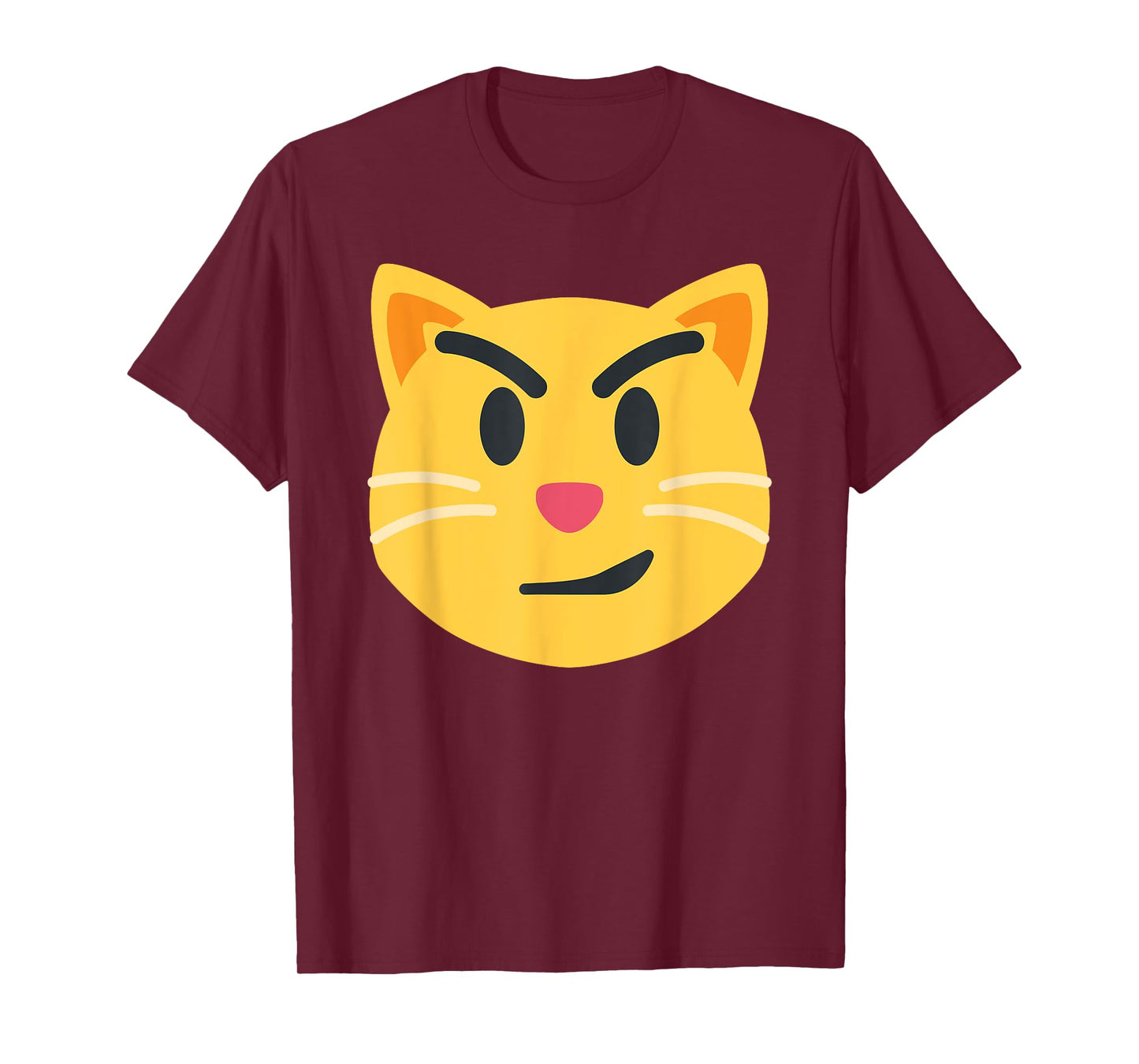 Smirking Cat Emoticon Face with Wry Smile Cat T-Shirt