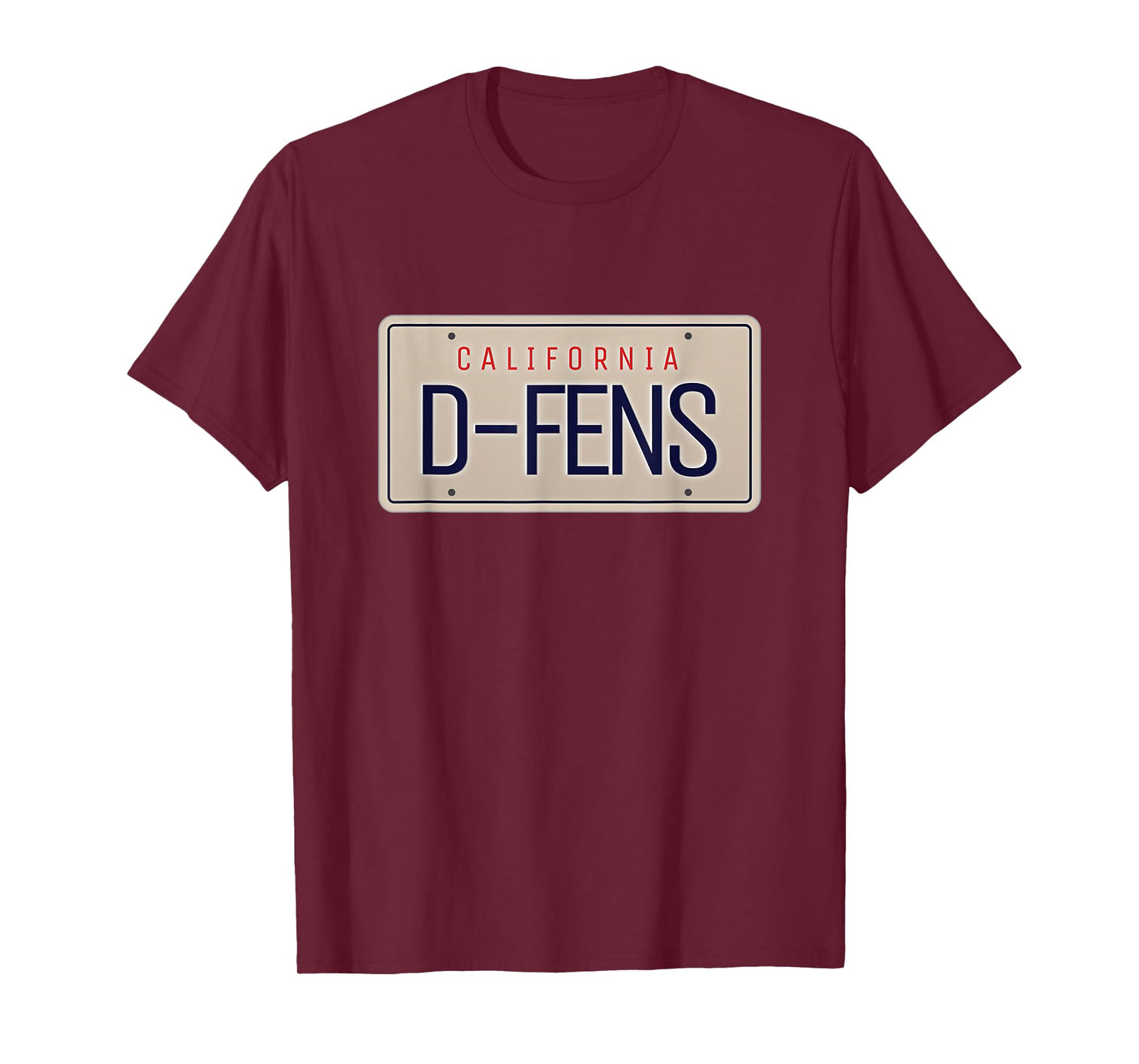 California License Plate D-FENS Pop Culture Fan T-Shirt