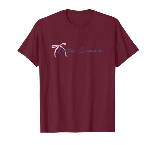 Delta Gamma Officially Licensed Pink Bow T-Shirt