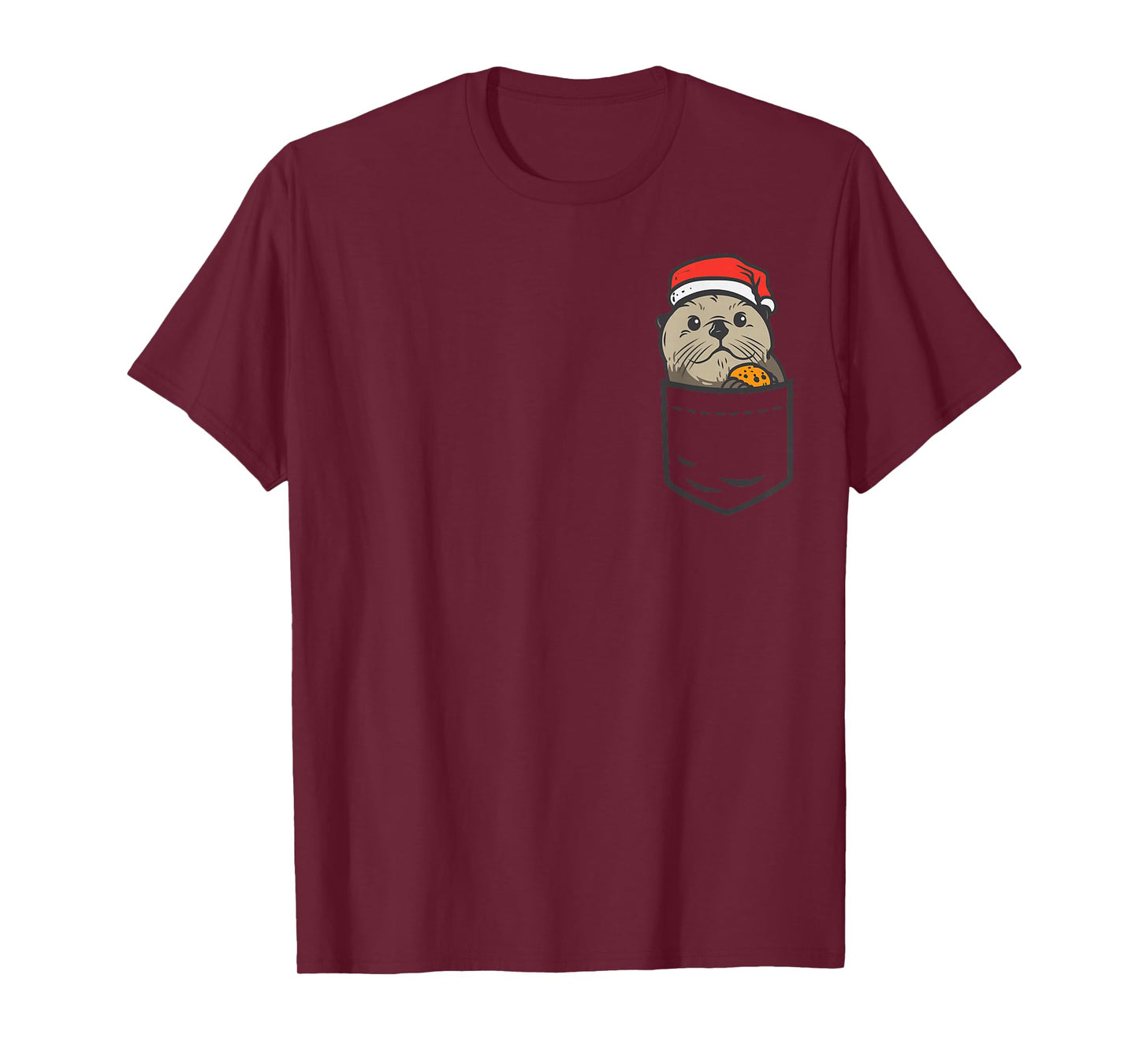 Pocket Sea Otter Santa Cookie Cute Animal Christmas Pet Gift T-Shirt
