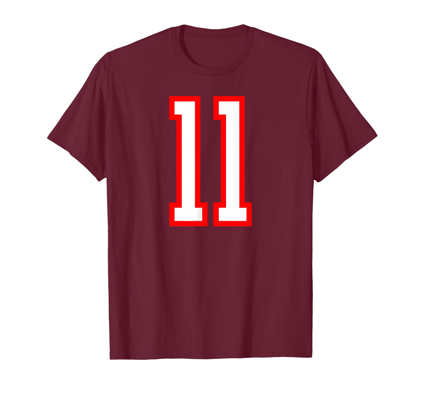 Number #11 Sport White Red Uni Number T-Shirt