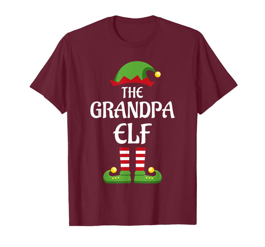Grandpa Elf Family Matching Group Christmas T-Shirt