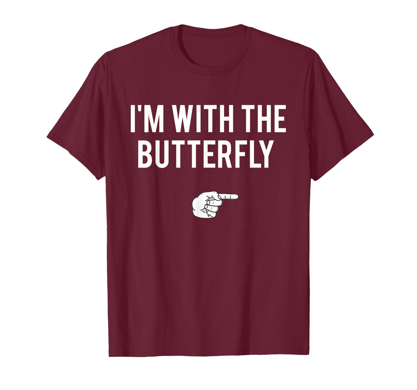 I'm With Butterfly Halloween Costume Party Matching Couple T-Shirt