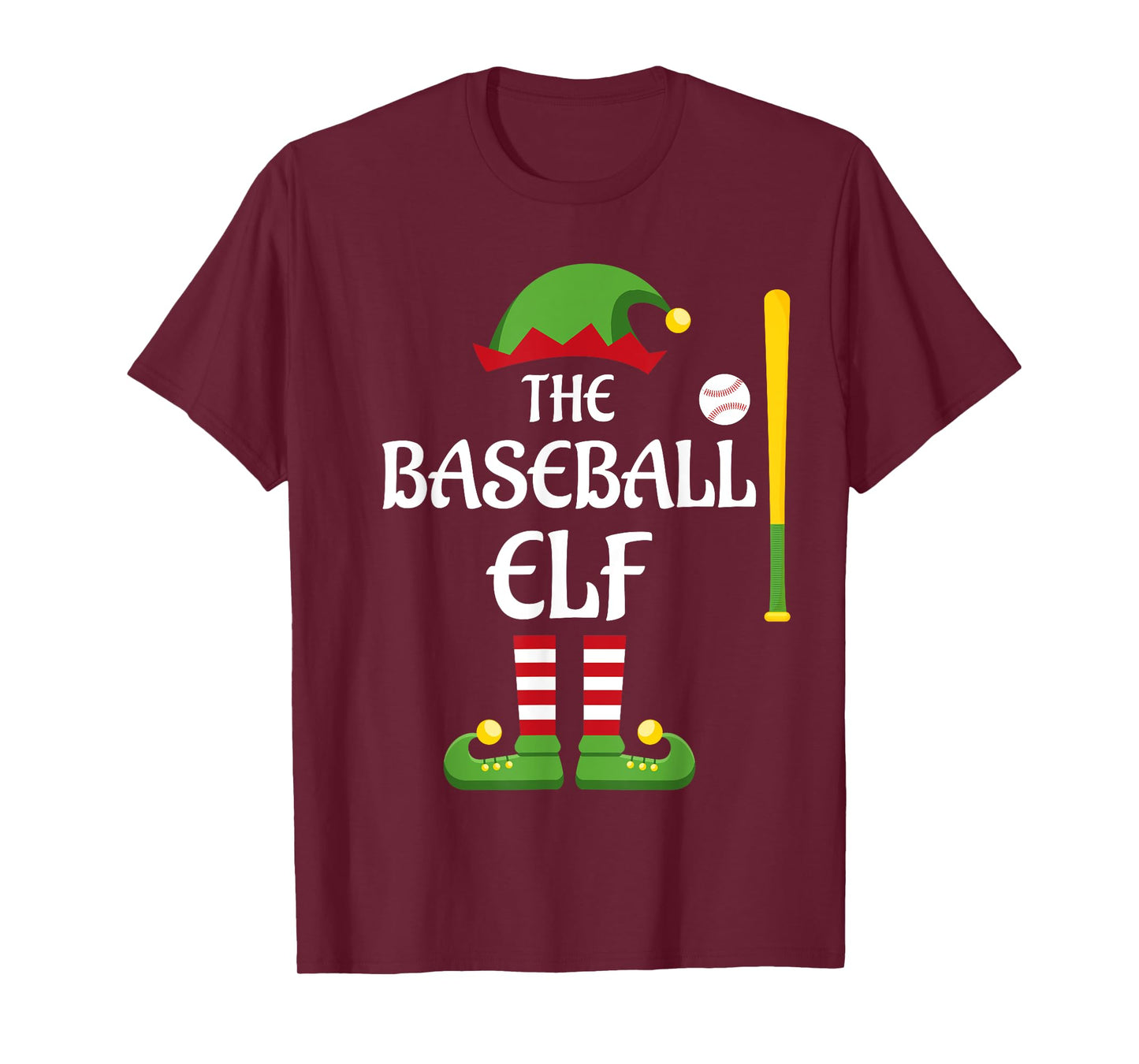 Baseball Elf Family Matching Group Christmas Sporty T-Shirt
