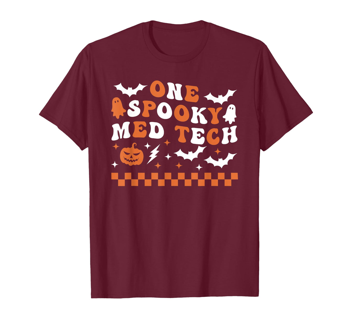 One Spooky Med Tech Halloween Retro Groovy Healthcare T-Shirt