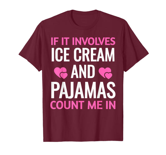 Ice Cream And Pajamas Sleepover Party Lover Funny Shirt Men Women Kids T-Shirt