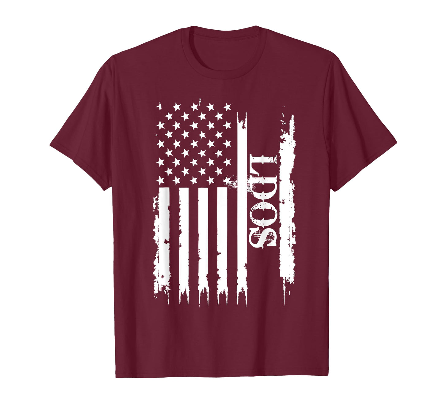 LDOS United States Distressed w US Flag T-Shirt